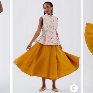 Son de flor yellow wrap skirt